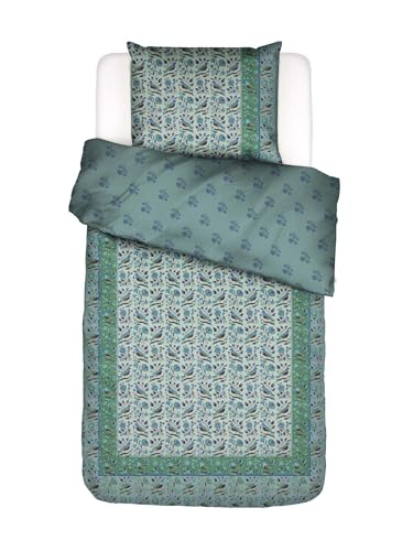  Bettwäsche Valeria Subtle Green, 135x200 + 1x 80x80 cm   100% Bio Baumwollsatin 300TC   Blumen
