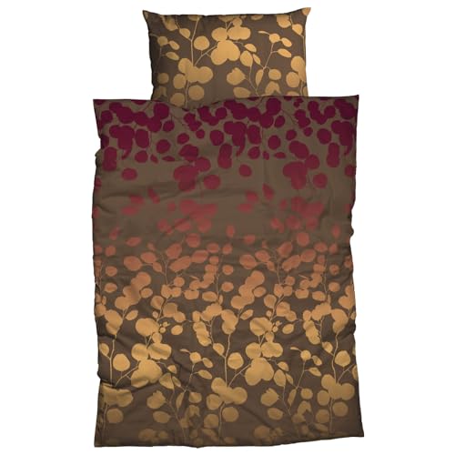 Casatex Bettwäsche Milena Satin beige-braun-Bordeaux Größe 240x220 cm (80x80 cm)