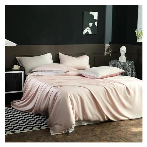 Bett, Bettwäsche-Set aus ägyptischer Baumwolle, 1000 TC, einfarbig, Grau, Queen/King, 4-teilig, weich, pflegeleicht