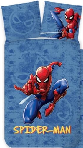 Marvel Spider-Man Wende-Bettwäsche-Set Bettbezug 135x200 Kissenbezug 80x80 Baumwolle Bettzeug Spiderman