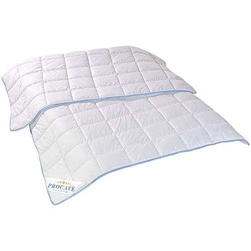 PROCAVE TopCool Qualitäts-Bettdecke für den Sommer 135x200cm, Soft-Komfort-Bettdecke, kochfeste Steppdecke, atmungsaktiv & wärmeausgleichend 100% aus Deutschland
