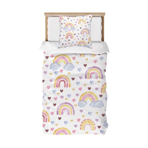 ZTYROLJ Kinderbettwäsche 135x200cm, Regenbogen Bettwäsche für Kinder mädchen mit Reißverschluss, Mikrofaser Bettbezug mit kopfkissenbezug 80x80cm ZTYROLJ Kinderbettwäsche 135x200cm, Regenbogen Bettwäsche für Kinder mädchen mit Reißverschluss, Mikrofaser Bettbezug mit kopfkissenbezug 80x80cm