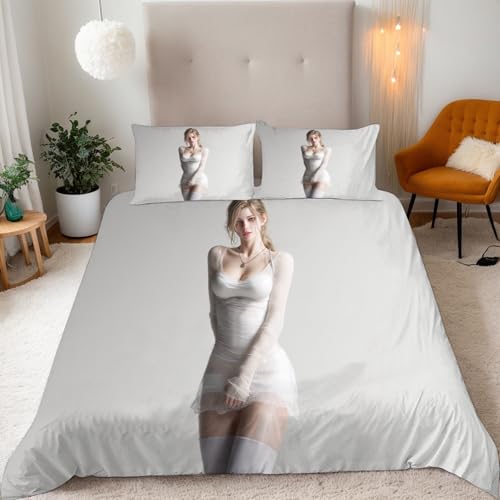 Generisch Bettwäsche Göttin Foto Bettbezug Liebey Kunst 3D Drucken Bedding 200x200 cm 3 Teilig Mikrofaser Weich Mit Verdecktem Reißverschluss Eckbändern 2 Kissenbezüge 80x80 Geeignet für Schlafzimmer