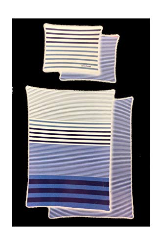 Tex idea Bettwäsche Bruno Banani Streifen Wendemotiv Bezug 135x200cm Kissen 80x80cm 100% Baumwolle mit Reißverschluss Renforcé