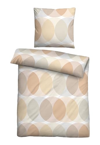biberna Bettwäsche Tencel 0474493 Kreise 1x 135x200 cm + 1x 80x80 cm, Gold
