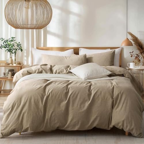 Freyamy Bettbezug, Baumwolle, 240 x 260 cm, Khaki, einfarbig, für Jugendliche, Erwachsene, Bettwäsche, Bettbezug für Doppelbett, wendbar Freyamy Bettbezug, Baumwolle, 240 x 260 cm, Khaki, einfarbig, für Jugendliche, Erwachsene, Bettwäsche, Bettbezug für Doppelbett, wendbar