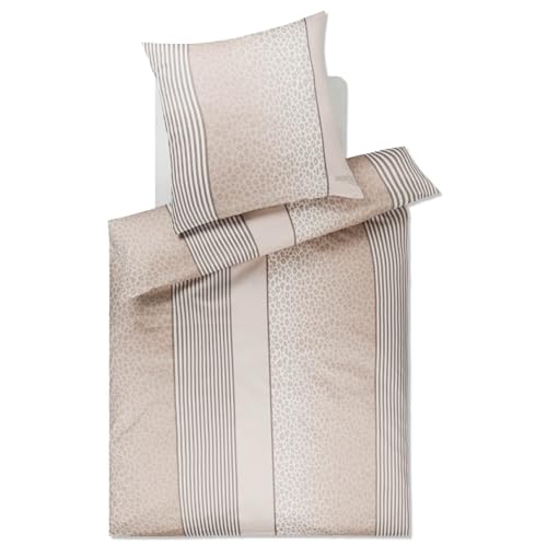 Joop! Bettwäsche Leo Mako-Satin Creme Größe 155x220 cm (80x80 cm)