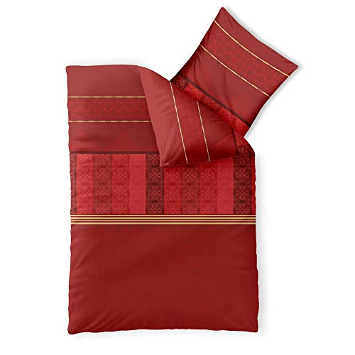 CelinaTex Fashion Bettwäsche 155x220 cm 2teilig Baumwolle, Bettgarnitur für Sommer und Winter, Ganzjährig, Bettbezug, Bettenset, Schöner Wohnen Susan Streifen Ornament Rot Beige CelinaTex Fashion Bettwäsche 155x220 cm 2teilig Baumwolle, Bettgarnitur für Sommer und Winter, Ganzjährig, Bettbezug, Bettenset, Schöner Wohnen Susan Streifen Ornament Rot Beige