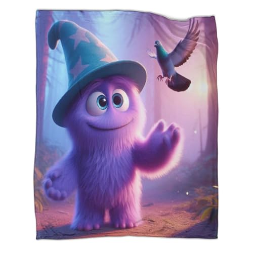 Fuzzi-Monster 3D-gedruckte Decke Taube Design-Tagesdecke Weiche Und Warme Mikrofaser Sofa Bettwäsche 40x50inch(100x130cm)