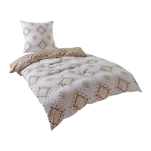 Traumschlaf Soft-Touch Mikrofaser Bettwäsche München beige 1 Bettbezug 135 x 200 cm + 1 Kissenbezug 80 x 80 cm