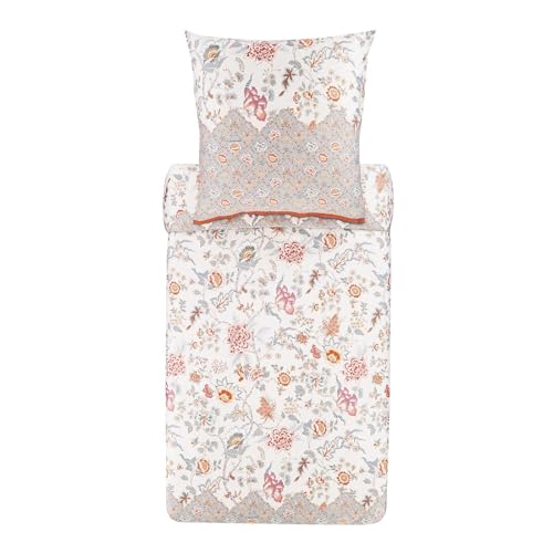 Bassetti Vicenza Bettwäsche + 1 Kissenhülle aus 100% Baumwollsatin in der Farbe Beige 41, Maße: 155x220 + 1 K 80x80 cm - 9325846