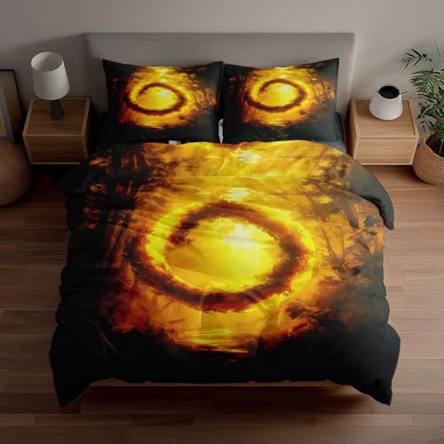 3D Bettbezug-Sets Twilight Vine Silhouette Forest, Bettwäsche Doppelbett-Set mit 1 Bettbezug 2 Kissenbezüge, atmungsaktive Mikrofaser