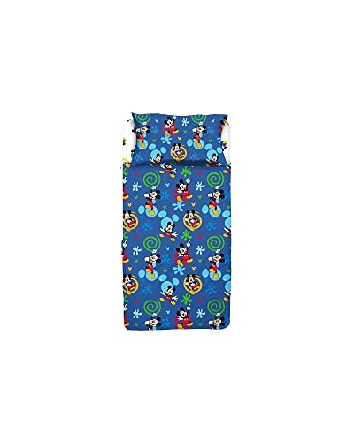 hermet Mickey Mouse | Bettwäsche-Set für Einzelbett | 100% Baumwolle | Disney | Offizielles Produkt