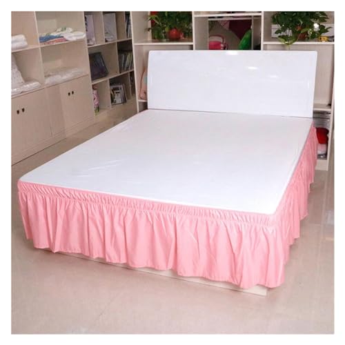 IKFGTJRE Betthusse Home Bettwäsche Bettrock elastisches Bettlaken Bettrock Bettdecke ohne Oberfläche Couvre Hotel Bettdecke Bettschutz(Pink,180x200x4 0cm)