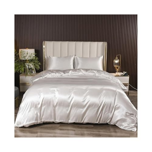 Bettwäsche-Set 3-teiliges Wendebettwäscheset aus Seide, luxuriöse weiche Satin-Bettdecke mit 2 Satin-Kissenbezügen Bettwäsche-Sets für Doppelbetten(US King-264x229)