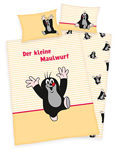 Klaus Herding GmbH Der kleine Maulwurf Bettwäsche 40x60 + 100x135cm 100% Baumwolle mit Reißverschluss