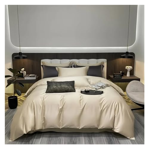 Bett, Luxus-Bettwäsche-Set, 100% ägyptische Baumwolle, Fadenzahl 400, Bettbezug-Set, Einzelbett, Queensize-Bett, Kingsize-Bett, Bettbezug mit Kissenbezug, 3-teiliges Set