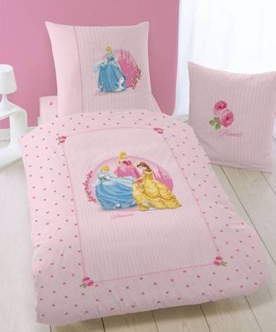 CTI 036804 Bettwäsche Princess Roses 135 x 200 mit 80 x 80 cm, rosa