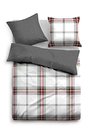 TOM TAILOR 0067638 Bettwäsche Garnitur mit Kopfkissenbezug Satin 1x 135x200 cm + 1x 80x80 cm, white
