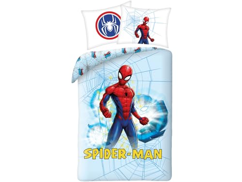 Halantex Spiderman Bett Set Baumwolle Bettbezug 140x200cm Und Kissenbezug 70x90cm Original…