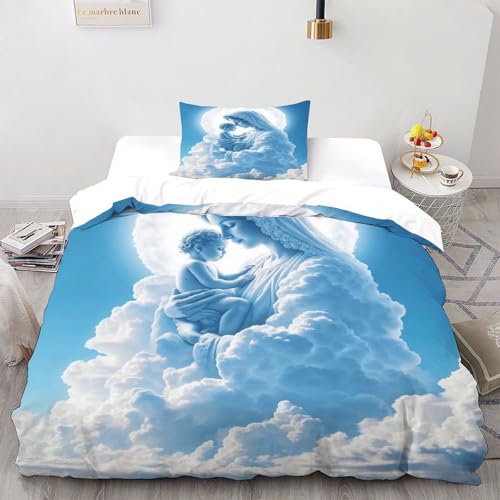 SOJFGSNAJ Kind und Mutter Bettbezug Totem Mädchen Mikrofaser Bettwäsche - Bettbezug Bettbezug Mit Kissenbezug Single?135x200cm?