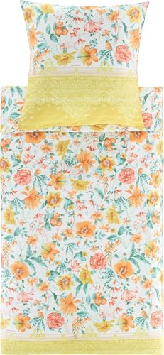 Bassetti Bettwäsche Casablanca Feinsatin gelb Größe 1x 155x220 cm + 1x 80x80 cm