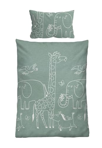 biberna Melange-Flanell Bettwäsche 0840520 Tiere