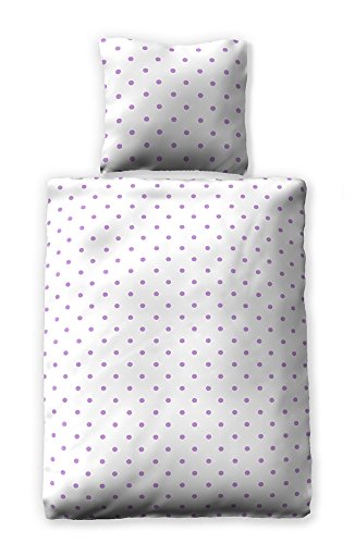 Bettwäsche-Set Biber Dots aus 100% Baumwolle Farbe: Lila