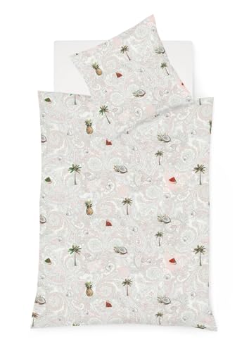 fleuresse Mako-Satin Bettwäsche 240x220 Paisley Ananas Melone Wende 114352-02