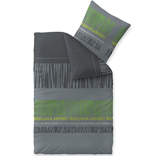 CelinaTex Touchme Biber Bettwäsche 155 x 220 cm 2teilig Baumwolle Bettbezug, Set, Bettgarnitur für Sommer und Winter, ganzjährig, pflegeleicht, Anni grau schwarz grün CelinaTex Touchme Biber Bettwäsche 155 x 220 cm 2teilig Baumwolle Bettbezug, Set, Bettgarnitur für Sommer und Winter, ganzjährig, pflegeleicht, Anni grau schwarz grün