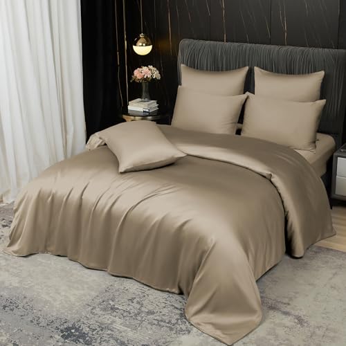 Boqingzhu Bambus Bettwäsche 135x200 cm Gold Beige Sommer Kühlend Einzelbett Luxus Lyocell Seide Bettwäsche Set Bettbezug mit Reißverschluss und Kissenbezug 80x80cm Boqingzhu Bambus Bettwäsche 135x200 cm Gold Beige Sommer Kühlend Einzelbett Luxus Lyocell Seide Bettwäsche Set Bettbezug mit Reißverschluss und Kissenbezug 80x80cm