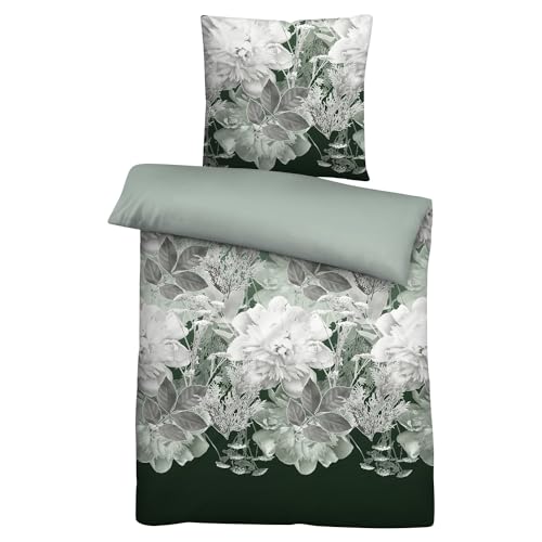 Traumhaft schlafen - Castell - Markenbettwäsche Thermo-Fleece Bettwäsche 0360442 Blume GROß