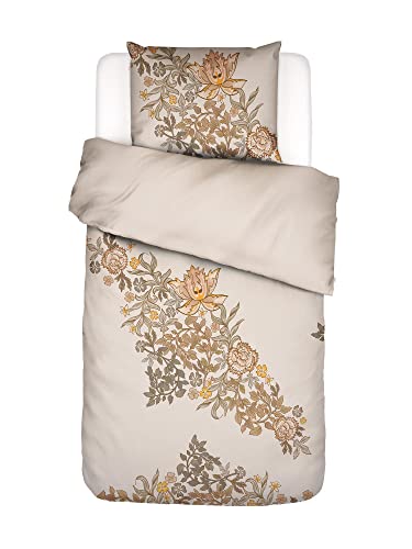 ESSENZA Bettwäsche Amelie Faded White,155x220 + 1x 80x80 cm, 100% Baumwollsatin, Blumen
