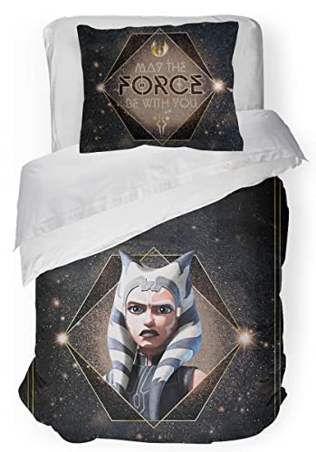 Jay Franco Star Wars The Clone Wars Ahsoka Force Bettdecke und Kissenbezug-Set – superweiche Kinderbettwäsche – lichtbeständige Mikrofaser (offizielles Star Wars-Produkt)