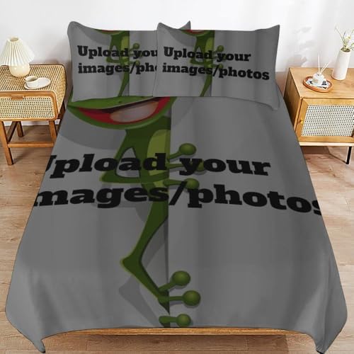 Bettbezug Personalisiert Mit Foto,Personalisierte BettwäSche Mit Text Logo,Individueller Bettbezug KissenbezüGen Set In Verschiedenen GrößEn Passend FüR Vier Jahreszeiten,custom,90 x87 (230cm