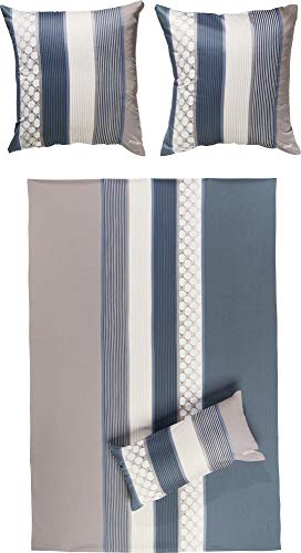 Joop! Bettwäsche Cornflower Stripes | 9 deep Coal - 155 x 200 cm