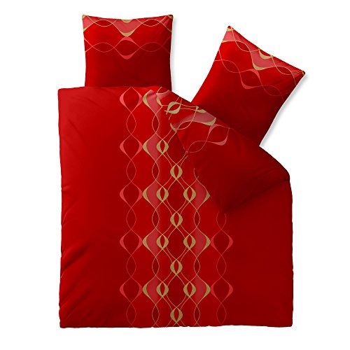 CelinaTex Fashion Bettwäsche 200x200 cm 3teilig Baumwolle, Bettgarnitur für Sommer und Winter, Ganzjährig, Bettbezug, Bettenset, Schöner Wohnen Lara Wellen Rot Gold CelinaTex Fashion Bettwäsche 200x200 cm 3teilig Baumwolle, Bettgarnitur für Sommer und Winter, Ganzjährig, Bettbezug, Bettenset, Schöner Wohnen Lara Wellen Rot Gold
