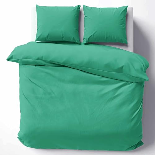 Cotton Castle Bettwäsche Bettgarnitur Bettbezug 100% Baumwolle 135x200 155x220 200x200 200x220,:Türkis, Größe:135 x 200