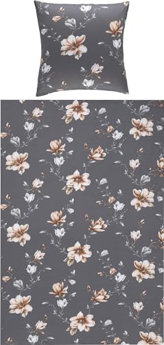 REDBEST Bettwäsche Single-Jersey anthrazit Größe 1x 135x200 cm + 1x 80x80 cm