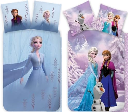 Disney Frozen Eiskönigin 2 x Wende Bettwäsche Set Doppelpack Bettbezug 135x200 Kissenbezug 80x80 Baumwolle Disney Frozen Eiskönigin 2 x Wende Bettwäsche Set Doppelpack Bettbezug 135x200 Kissenbezug 80x80 Baumwolle