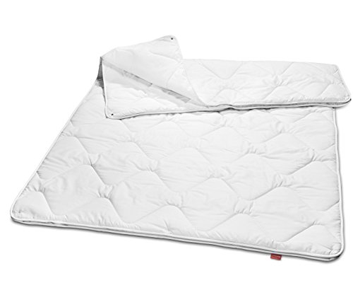 sleepling 190042 Basic 100 4-Jahreszeitendecke, Made in EU, Ökotex 100, Waschbar 60 Grad, Wärmeklassengarantie, 100% feine Mikrofaser, 135 x 200 cm, weiß