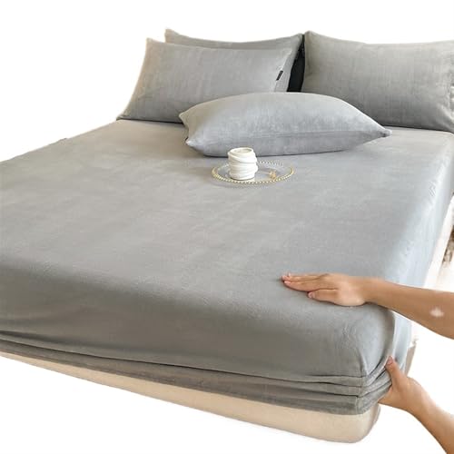 Frottee BettwäSche Warme und Dicke elastische Spannbettlaken, einfarbig, Verstellbarer Flanell-Wintermatratzenbe zug, Samtbettwäsche, Größen 90/160/180/200 Matratzenbezug(Light Grey,80x200x25cm) Frottee BettwäSche Warme und Dicke elastische Spannbettlaken, einfarbig, Verstellbarer Flanell-Wintermatratzenbe zug, Samtbettwäsche, Größen 90/160/180/200 Matratzenbezug(Light Grey,80x200x25cm)