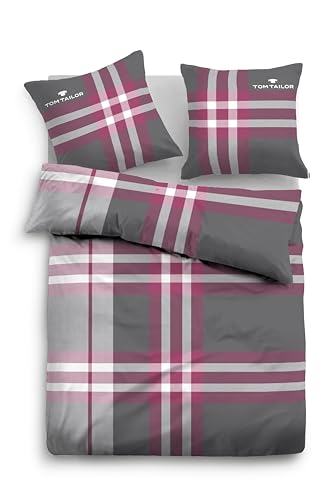 TOM TAILOR Bettwäsche kariert 135x200 cm + Gästetuch statt 59,99 € (Beere)