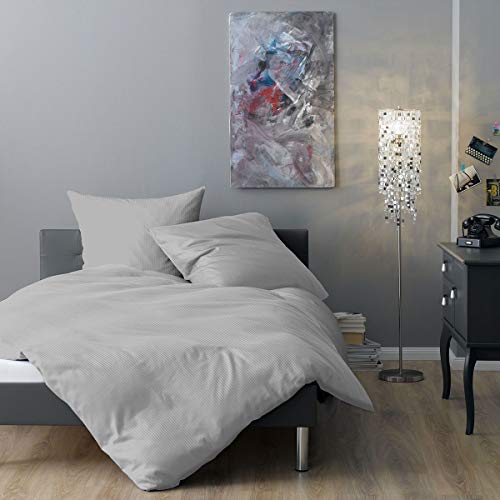 Lorena Mako-Satin Bettwäsche Venedig Silber Kissenbezug einzeln 80x80 cm