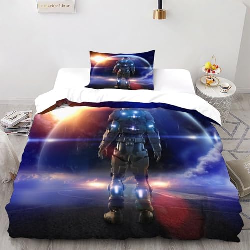 SOBKLIDE Wildes Pferd Bettbezug Set Bettwäsche Kinderbettwäsche-Set Weißer Adlerry Sky World Reißverschluss Mit Kissenbezügen Betten Set Für Jungen Und Mädchen,Kinder Single?135x200cm?