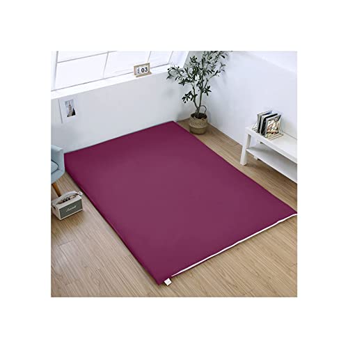 Futon-Matratzenbezug, Baumwolle, volle Größe, 100 x 200 cm, waschbarer Matratzenschoner mit Reißverschluss, für japanische, staubdichte und wasserdichte Bettwäsche, Violett