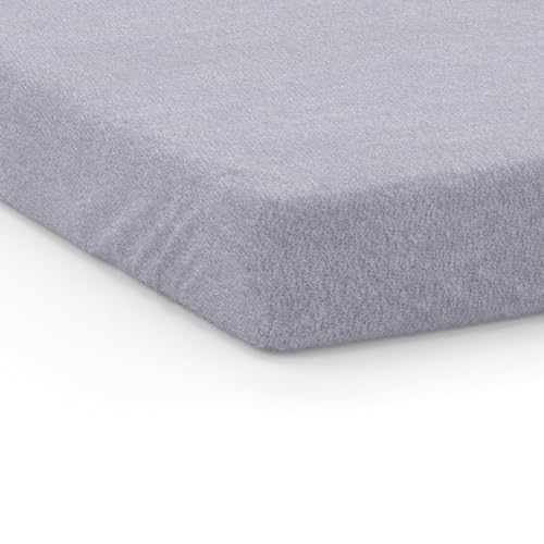 Setex - Frottier Bettlaken mit Gummizug kuschelig weich - Frottier Spannbettlaken aus 80% Baumwolle, 20% Polyester mit rundum Spanngummi - Bettwäsche ganzjährig - Betttuch 90x200 cm grau