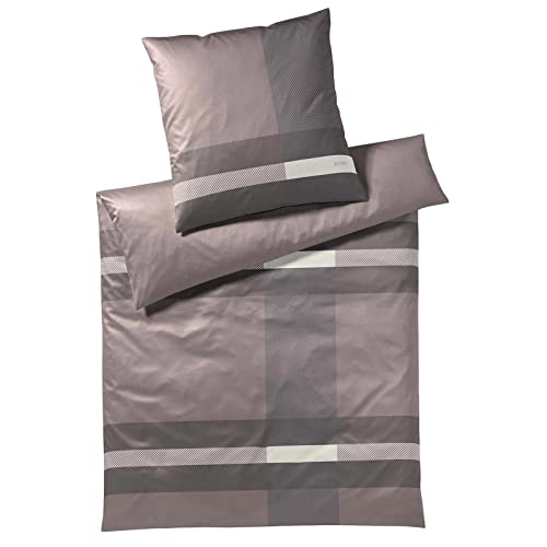 Joop! Mako-Satin-Bettwäsche-Ga rnitur Modern Farbe Stone Größe 135x200+40x80