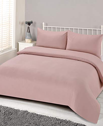 Brentfords Unifarbenes Bettwäsche-Set für Einzelbett, Blush, 100 Prozent Polyester Microfaser, Erröten Pink, BRENTBLS61 Brentfords Unifarbenes Bettwäsche-Set für Einzelbett, Blush, 100 Prozent Polyester Microfaser, Erröten Pink, BRENTBLS61