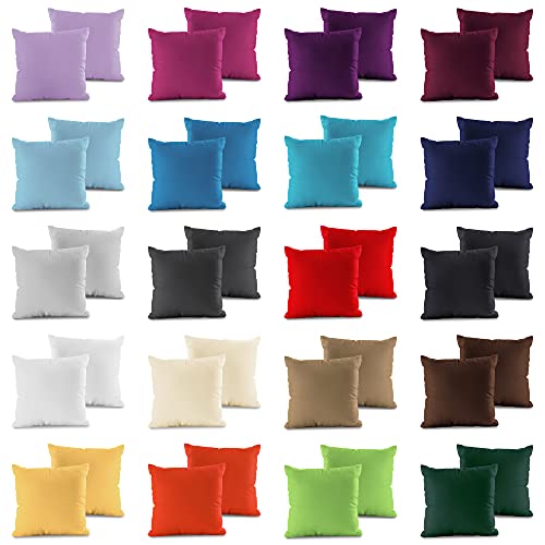 AR Line 2er Pack Jersey Kissenbezug mit Reißverschluss 100% BW 160 Gr/m² Kissenhülle, Farbe:Burgund, Größe:40 x 40 cm